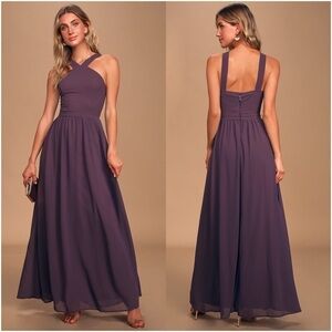 LULU’S Air Of Romance Dusty Purple Maxi Dress
